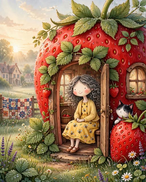 in een aardbeihuisj…