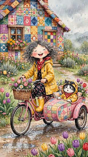 fietsen in de regen…