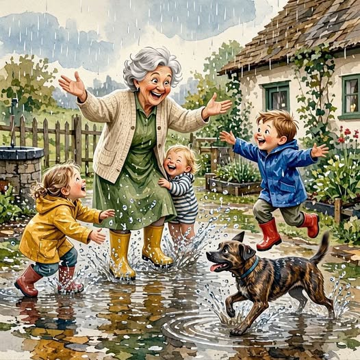 dansen in een plas.…